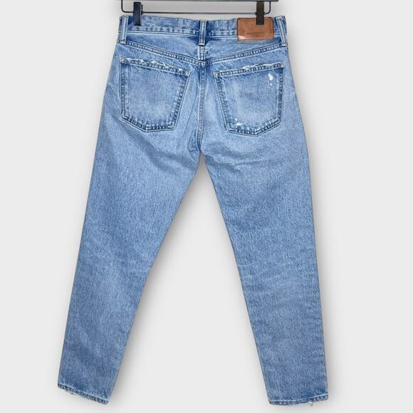 MOUSSY VINTAGE Lewton Rigid Denim button fly distressed tapered jeans size 25 - Picture 3 of 9